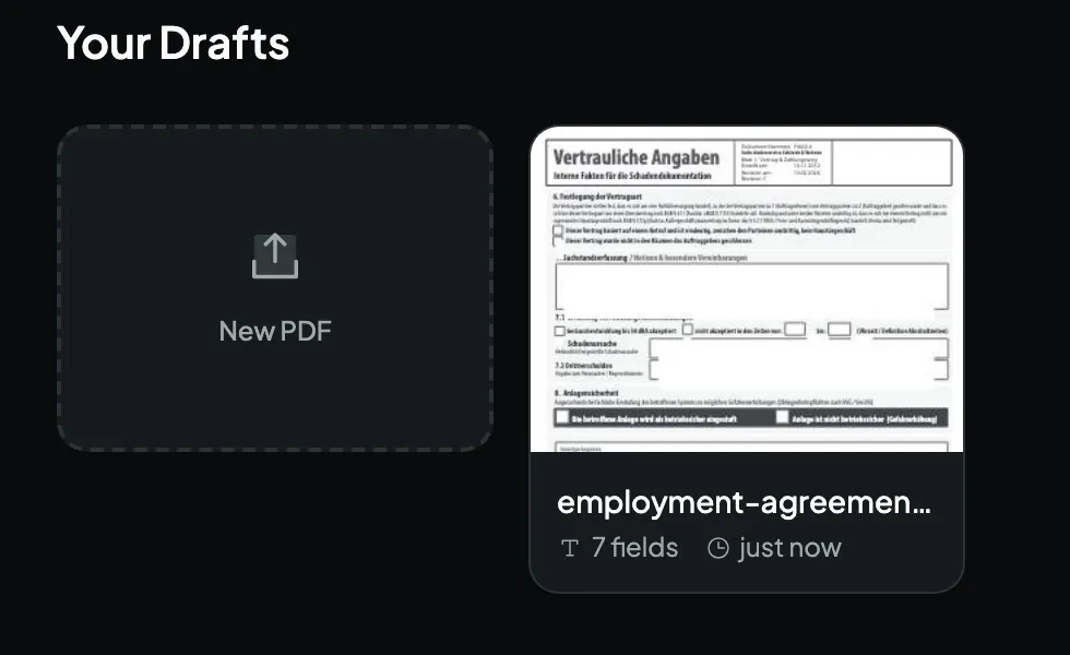 Starting a new fillable PDF in FormForge after exporting a document from Word